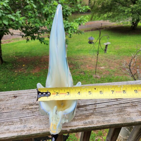 Vintage Murano Style Sommerso Art Glass Bird Sculpture With Gold Flecks And Opal - Picture 3 of 10